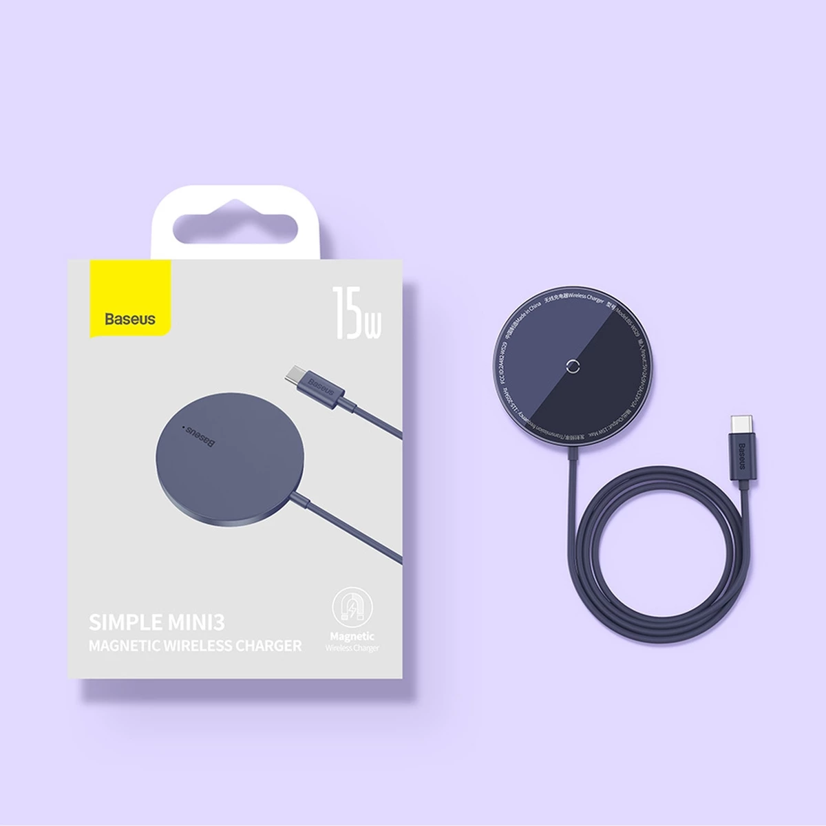 Karikues wireless Baseus Simple Mini3, MagSafe, Qi, 15W, vjollcë