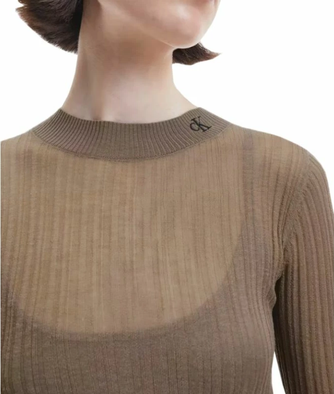 Fustan Calvin Klein për Femra, ngjyrë krem