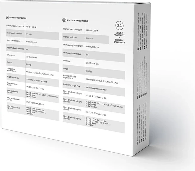 Disk i jashtëm optik Savio AK-43, DVD±R/RW, CD±R/RW i zi