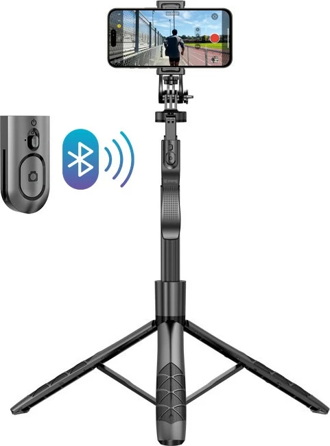Selfie stick tripod CRONG SelfieGo Ultra me Bluetooth, 33-157.5cm, i zi