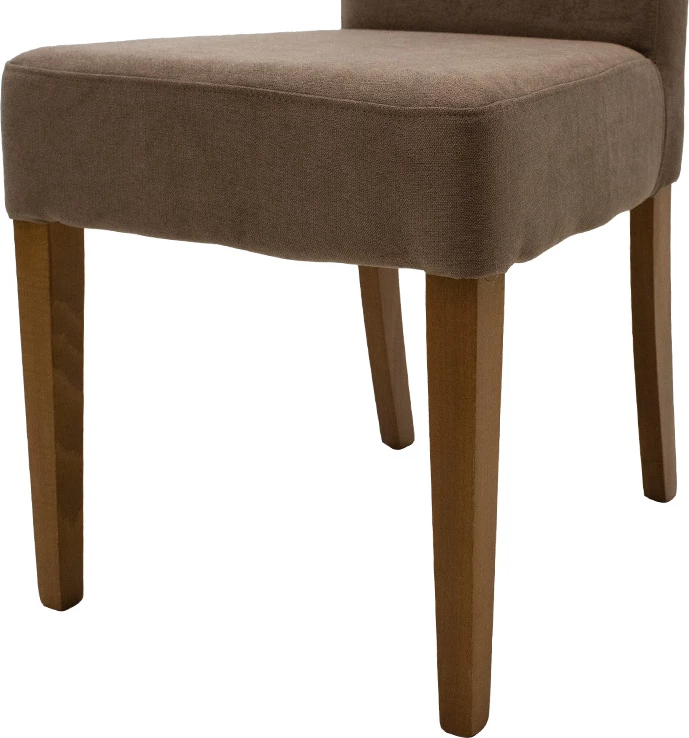 Karrige Ditta me pëlhurë ngjyrë kafe të çelët - këmbë druri arre, set prej 2 copash