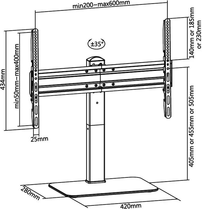 Mbajtës TV Superior Electronics SUPSTV020