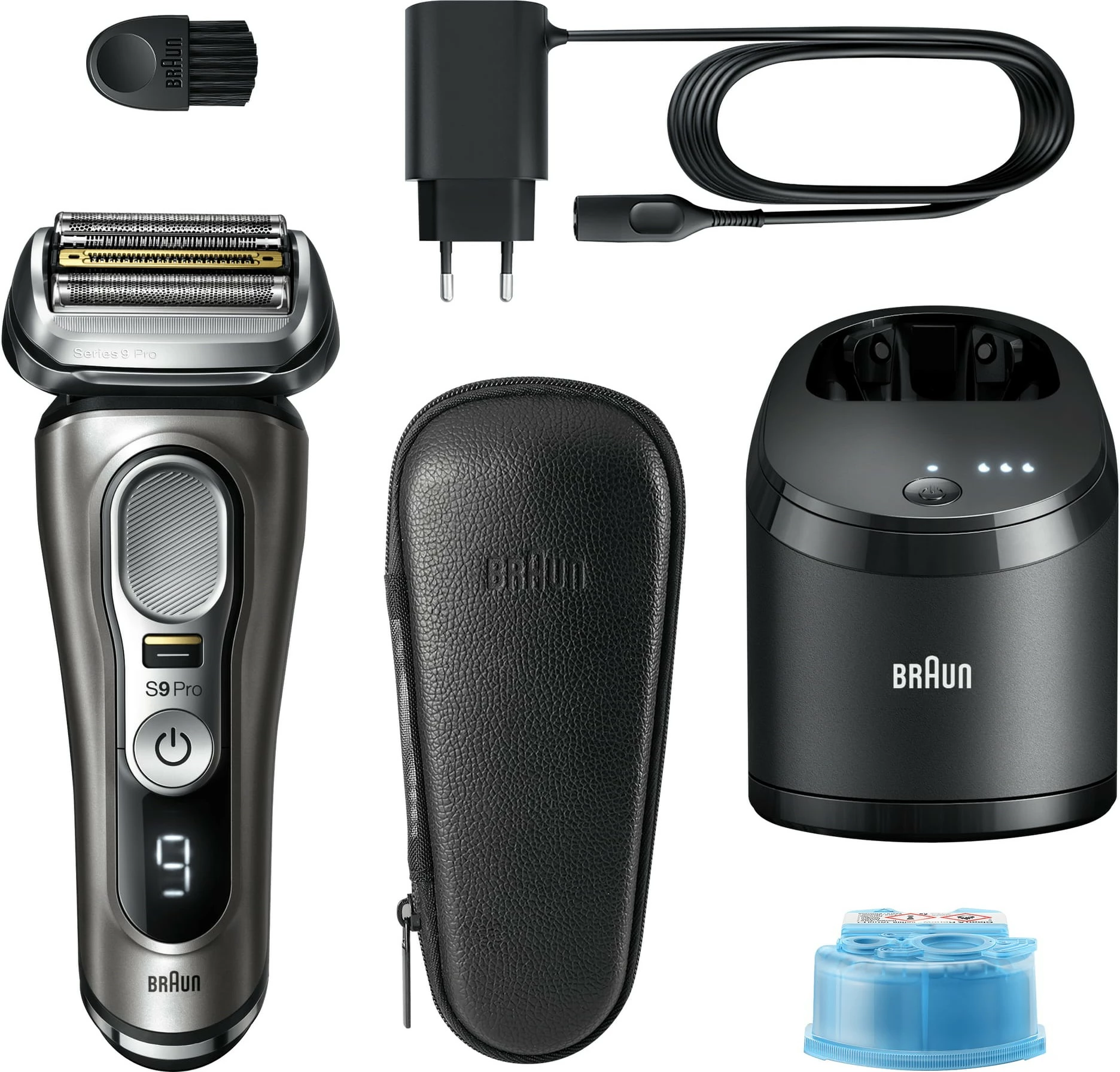 Makinë rroje Braun Series 9 Pro 9465CC, 0.05 mm, Bateri, E zezë, Argjendtë