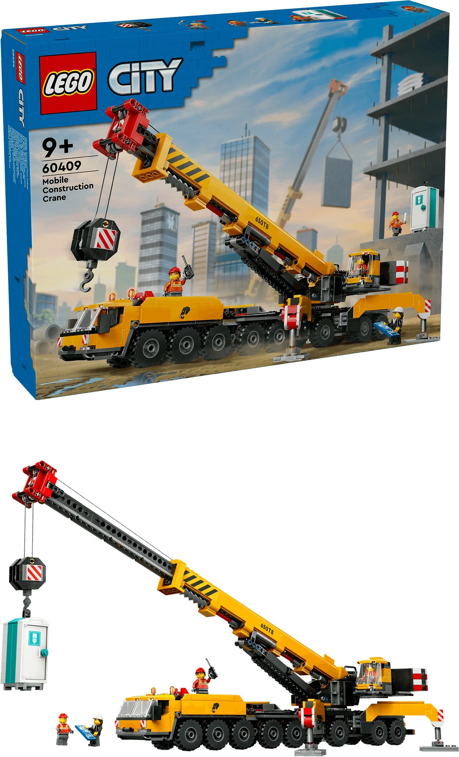 Set ndërtimi LEGO City 60409 vinç ndërtimi mobil, shumëngjyrësh