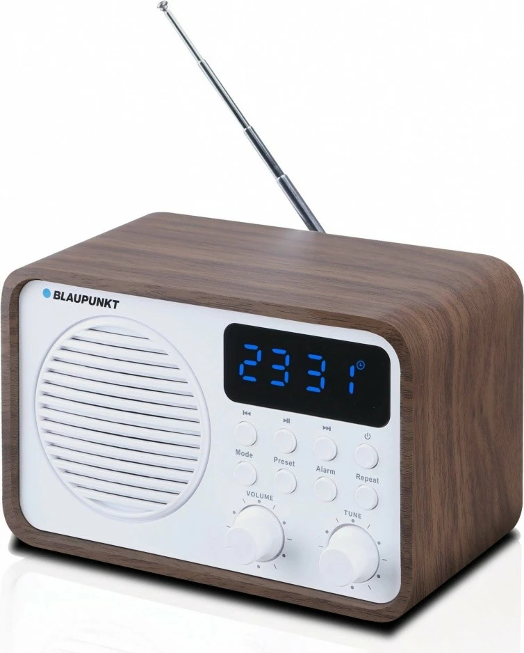 Radio portabile Blaupunkt PP7BT me Bluetooth, USB/SD/AUX, orë dhe alarm, ngjyrë dru
