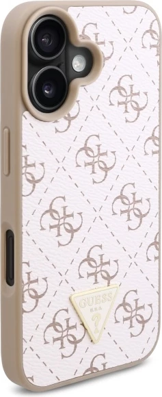 Mbështjellës Guess New 4G Triangle për iPhone 16 Plus, Bardhë