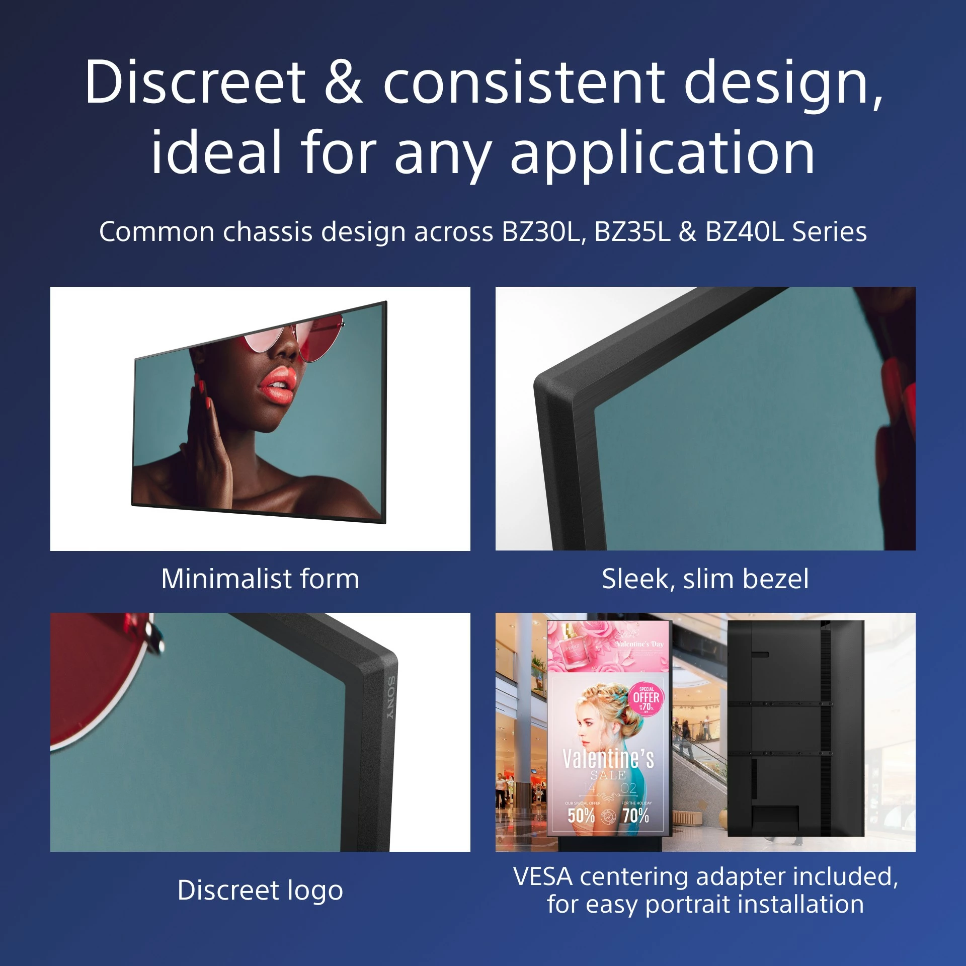 Ekran dixhital Sony FW-85BZ40L, 85", 4K, Wi-Fi, LCD