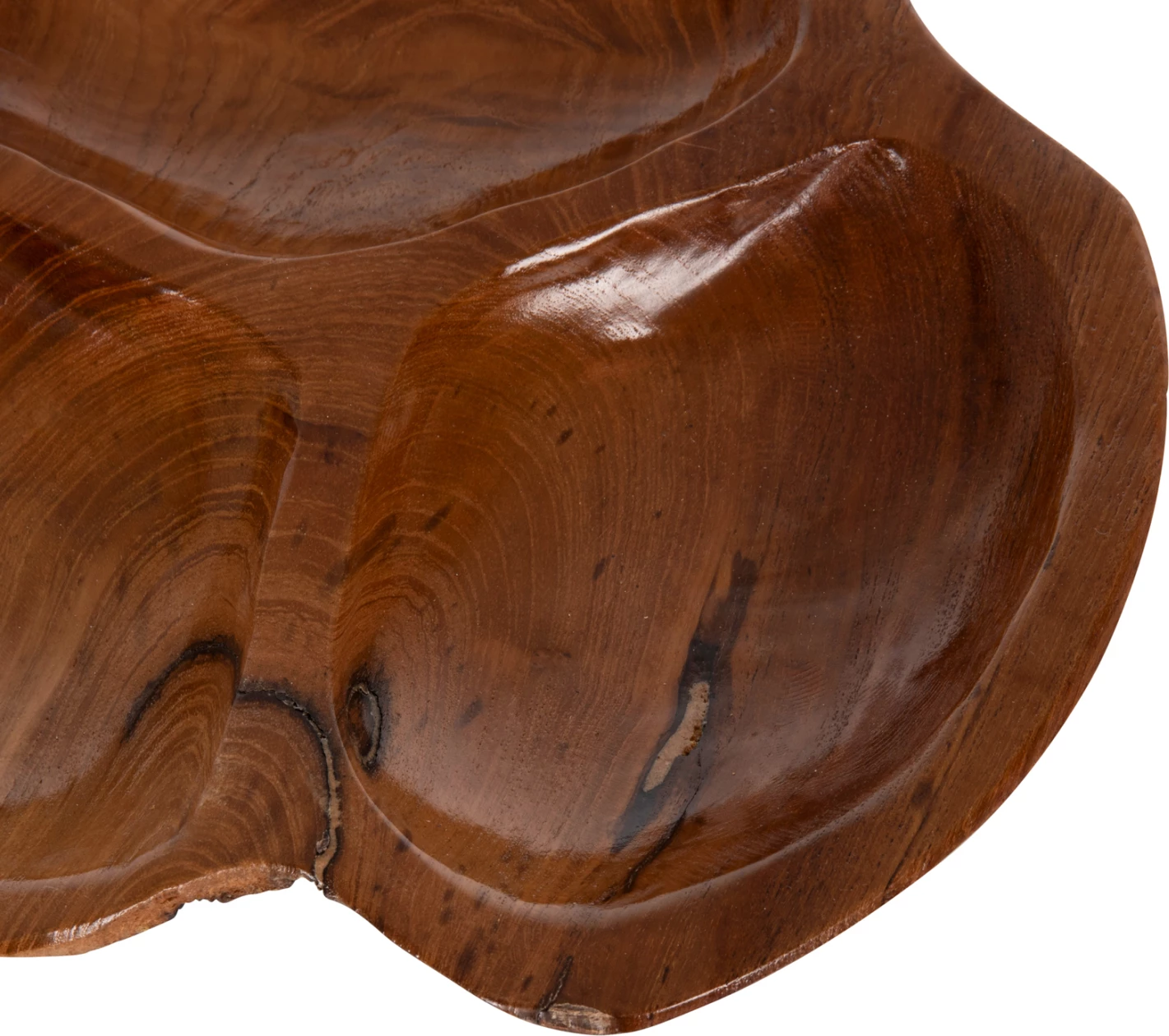 Enë dekorative për tryezë, dru tik natyral, FH4272, Φ30x4.5cm