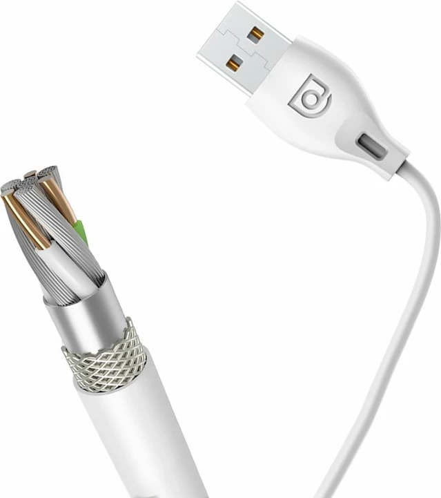 Kabllo Dudao L4L, USB në Lightning, 1m, 2.4A, e bardhë