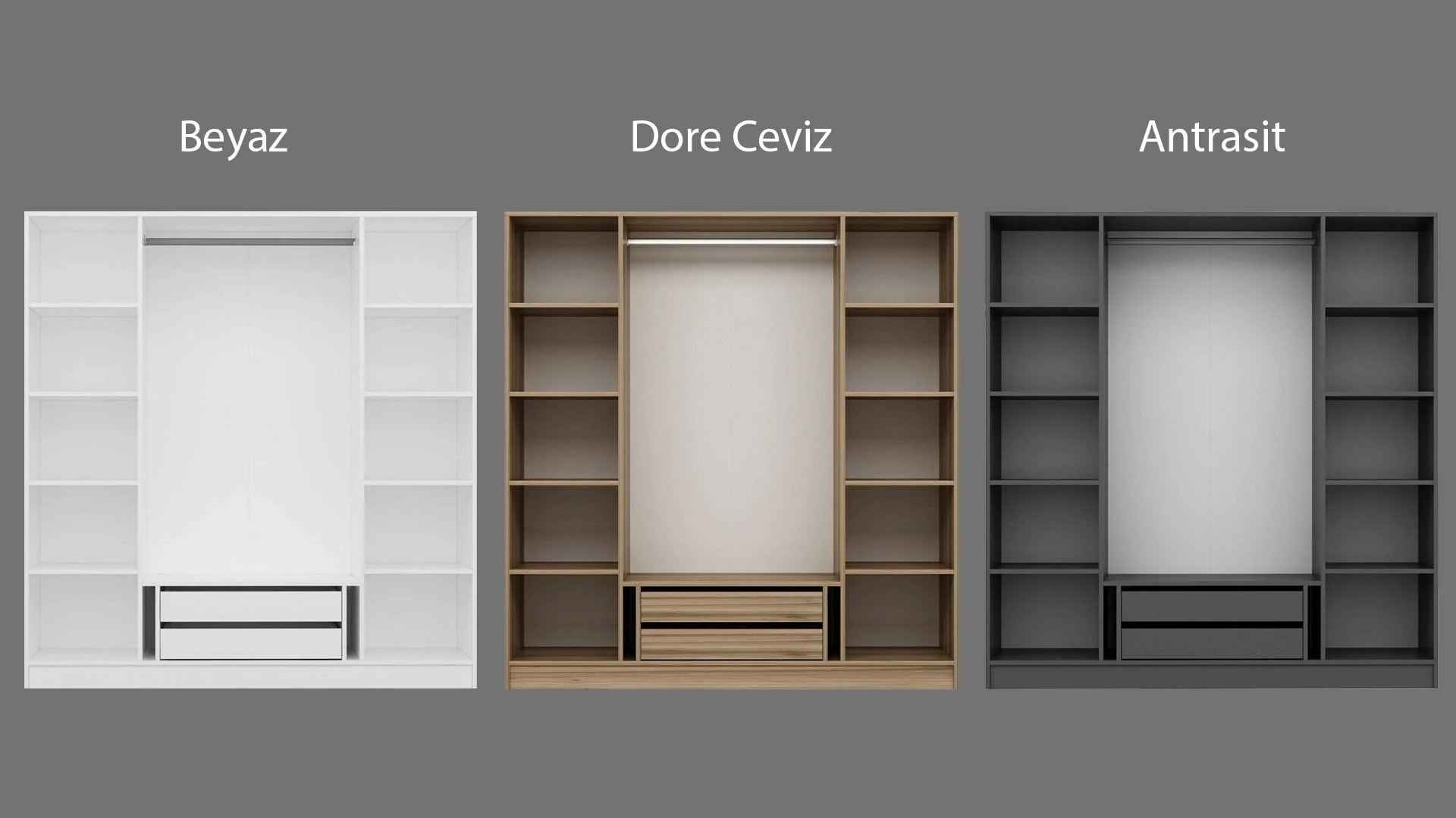 Dollap për rroba, ngjyrë e bardhë, Skye Decor, 2296