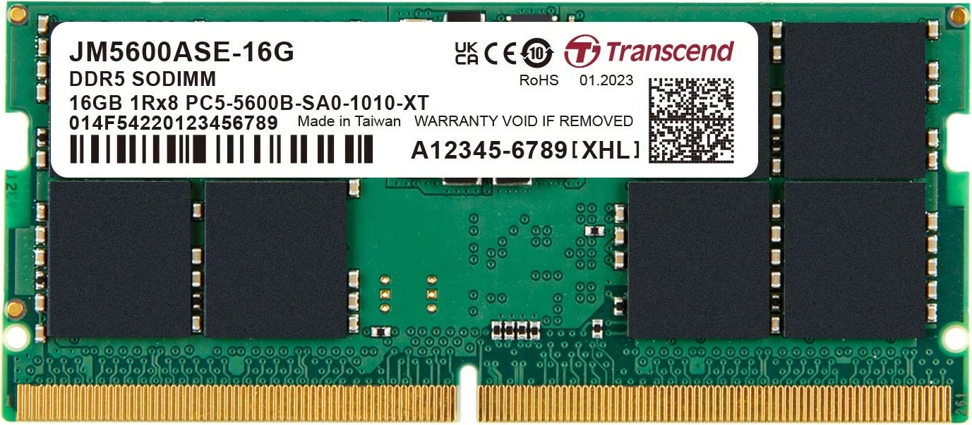 RAM Memorje Transcend JetRAM JM5600ASE-16G, 16GB, DDR5, SO-DIMM, 5600MHz