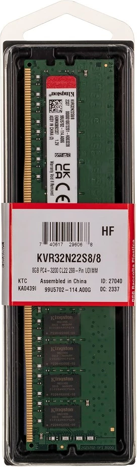 RAM Memorje Kingston KVR32N22S8/8, 8 GB DDR4 3200 MHz
