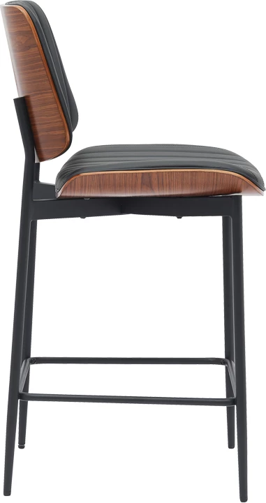 Karrige për bar Kathy, ngjyrë e zezë, dru arre, metal, 48.5x52.5x96cm