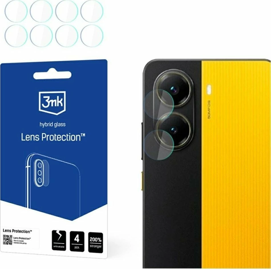 Mbrojtës lente kamere 3MK Lens Protection për POCO X7 Pro, 7H, 0.16mm, 4 copë