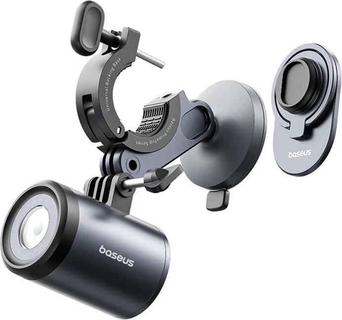 Mbajtës telefoni për biçikletë Baseus PrimeTrip 2-in-1 me dritë LED, i zi