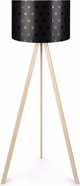 Llambë dyshemeje PWL-1060 Ε27 pika natyrale-të zeza D38x140cm