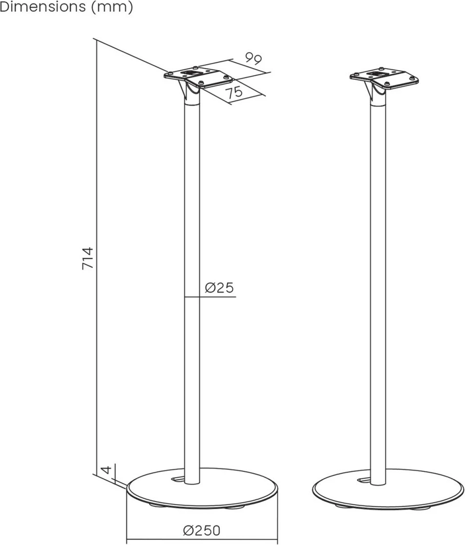 Mbajtës dyshemeje Maclean MC-995 për Sonos ERA 300, 2 copë, e zezë