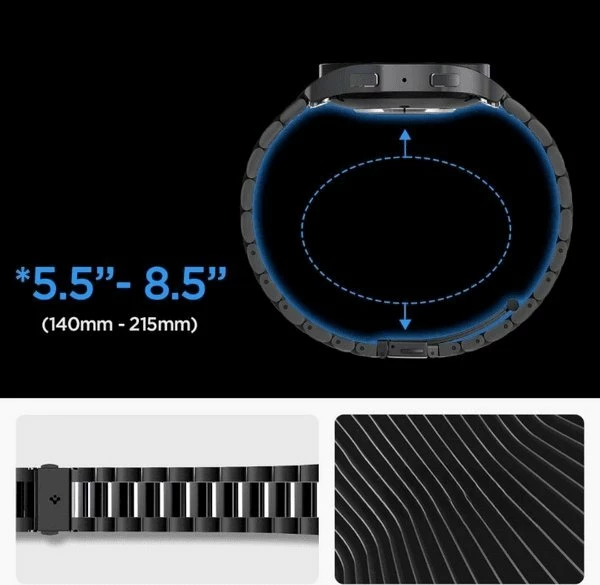 Rrip smartwatch Spigen Modern Fit 316L, për Samsung Galaxy Watch 6 44mm, i zi, 1 copë