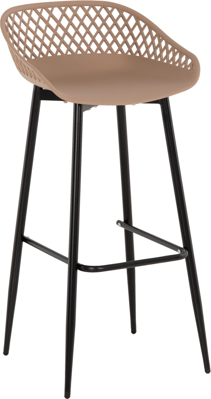 Karrige për bar AVAYA FH8686.13, polipropilenë ngjyrë kapuçino, këmbë metalike të zeza, 46x48x99H cm