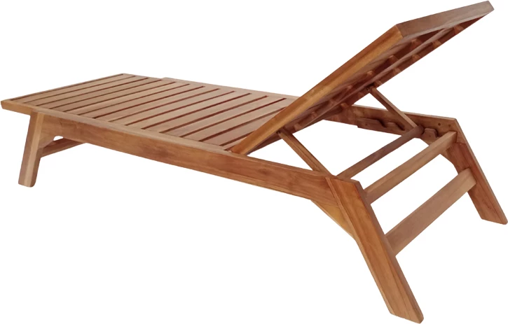 Shezlong Melop, dru tik, ngjyrë natyrale, 200x70x35cm