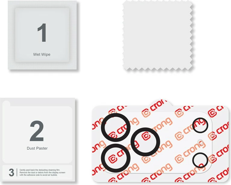 Xham i kalitur për kamerë, CRONG Lens Shield CRGLSIP1763P, për iPhone 17 Pro, 9H, transparent, set 1 copë