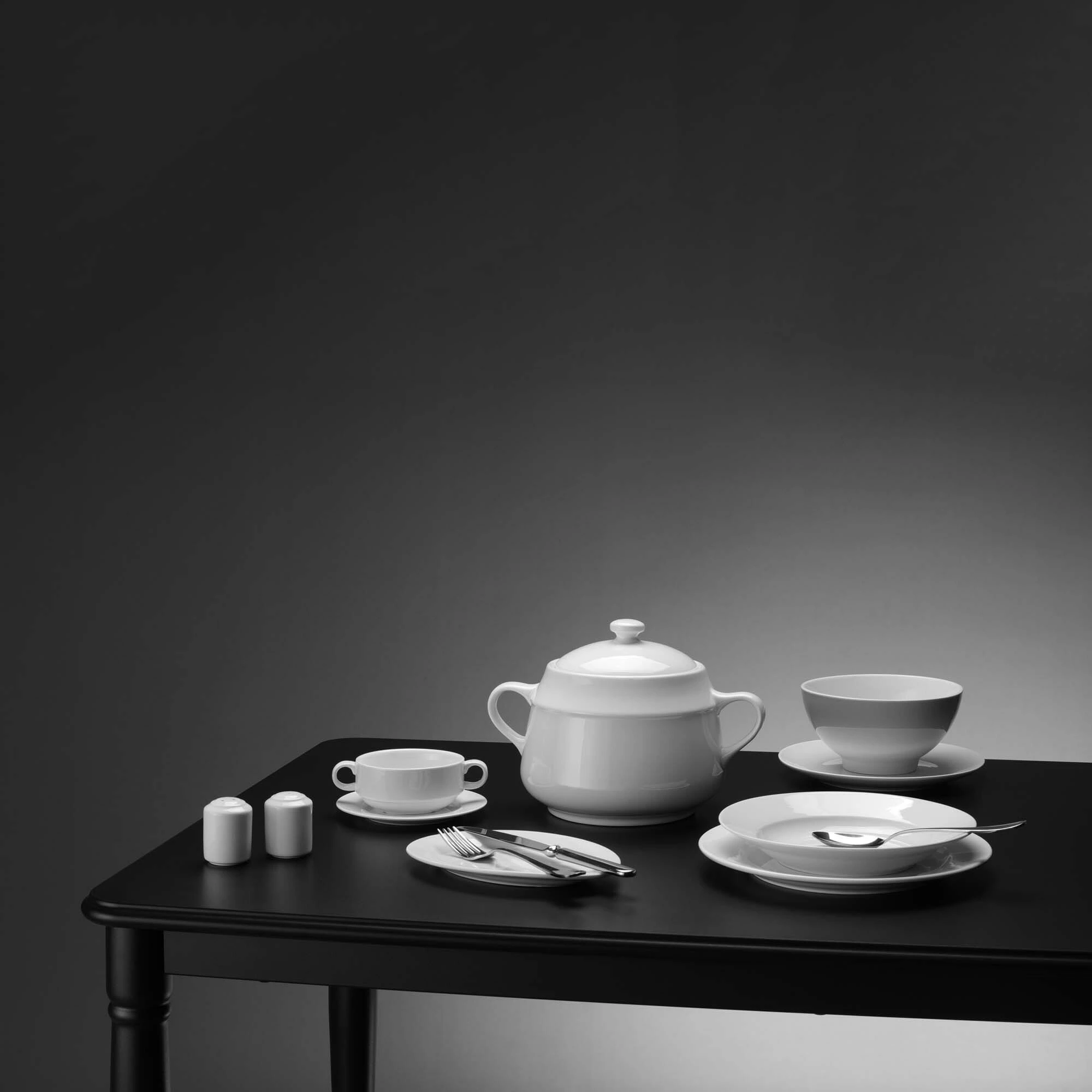 Tas i stivueshëm Fine Dine Pure Crema 500 ml (Ø120 mm), krem, set 6 copë