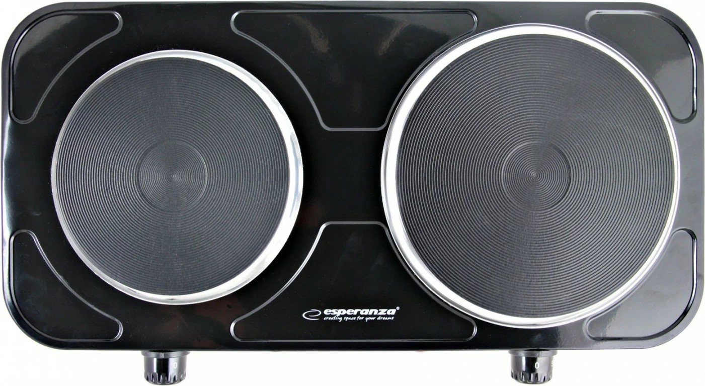 Sobë elektrike Esperanza Yellowstone me 2 pllaka, e zezë