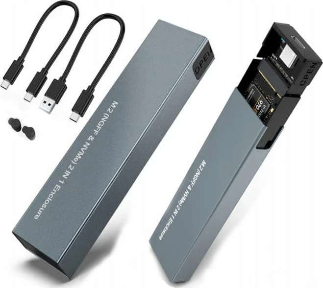 Kasë e jashtme për SSD M.2 Zenwire 1026903592, NVMe/SATA, USB-C 3.2 Gen 2 10Gbps, deri 2TB, Space Gray