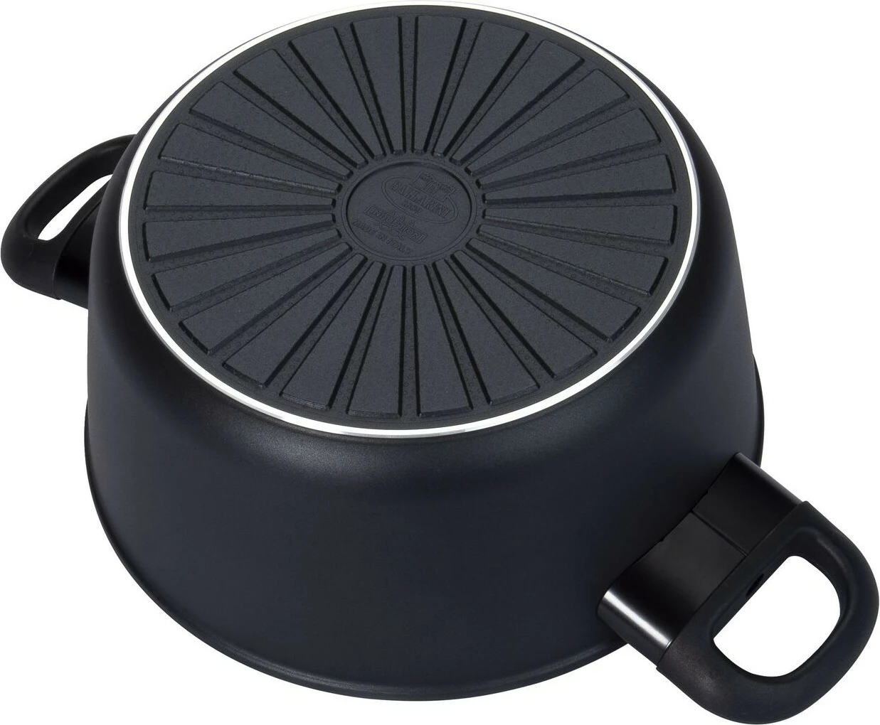 Kasserolle Ballarini AVOLA 20 cm, alumini, kapak xhami, e zezë