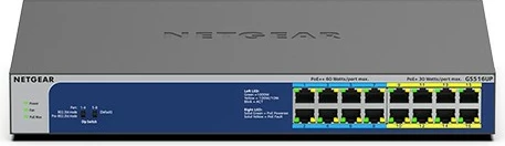 Switch NETGEAR GS516UP, Gigabit Ethernet, PoE, Rack mounting