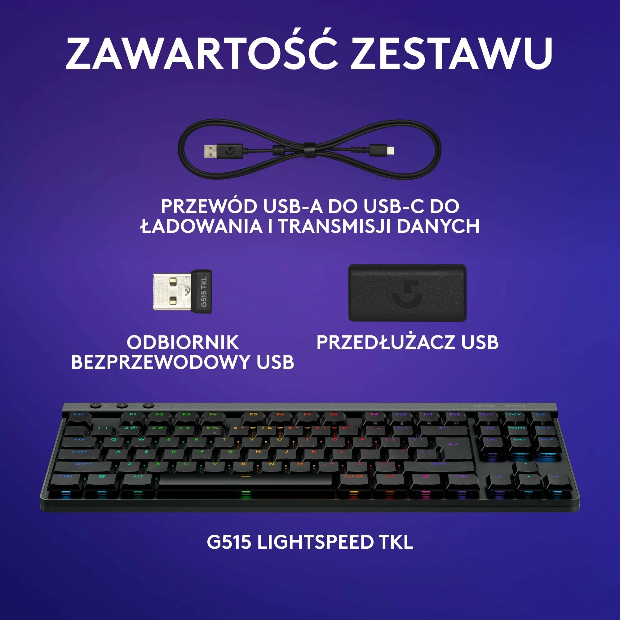 Tastierë gaming Logitech G515 LIGHTSPEED TKL 920-012538, mekanike GL Brown, RGB, USB-C/Bluetooth/2.4GHz, US INTL, e zezë