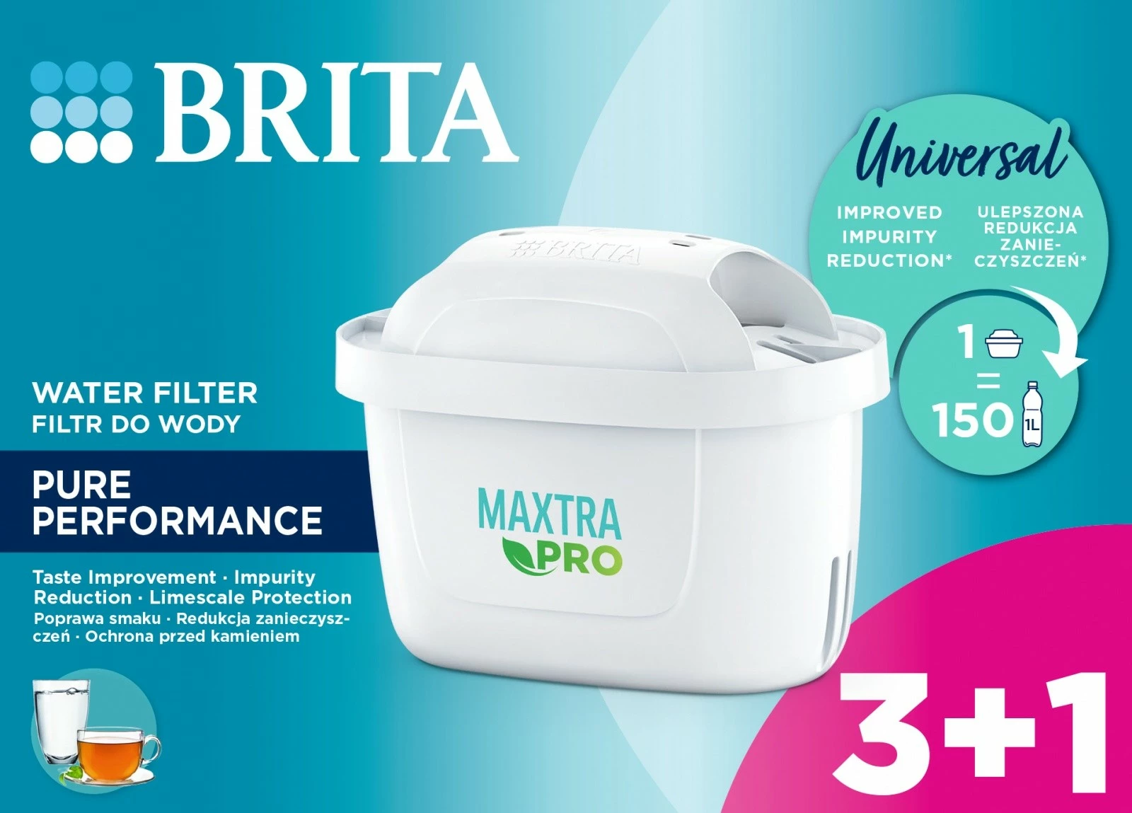 Fishek filtri uji Brita Maxtra PRO Pure Performance 3+1 copë