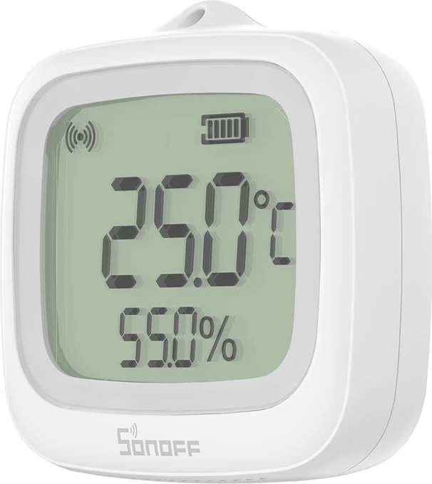 Sensor temperature dhe lagështie Sonoff SNZB-02WD, ZigBee, LCD, i bardhë