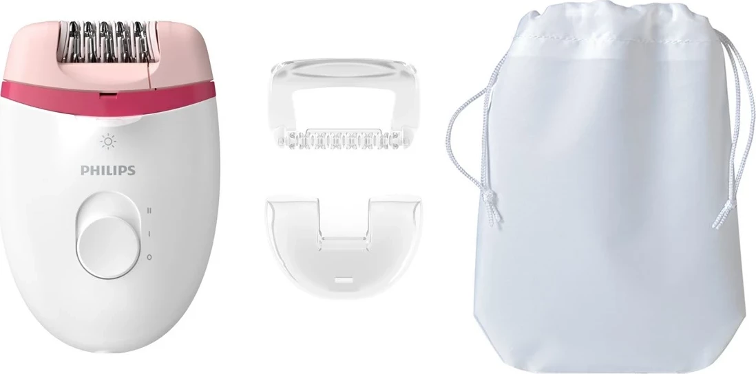 Epilator Philips Satinelle Essential BRE255/00, Rozë/Bardhë