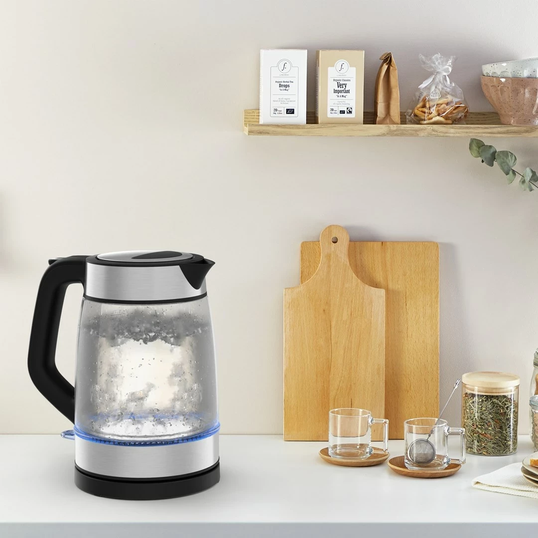 Ibrik elektrik Tefal KI605830, 1.7L, 2200W, xham, argjendtë/zi