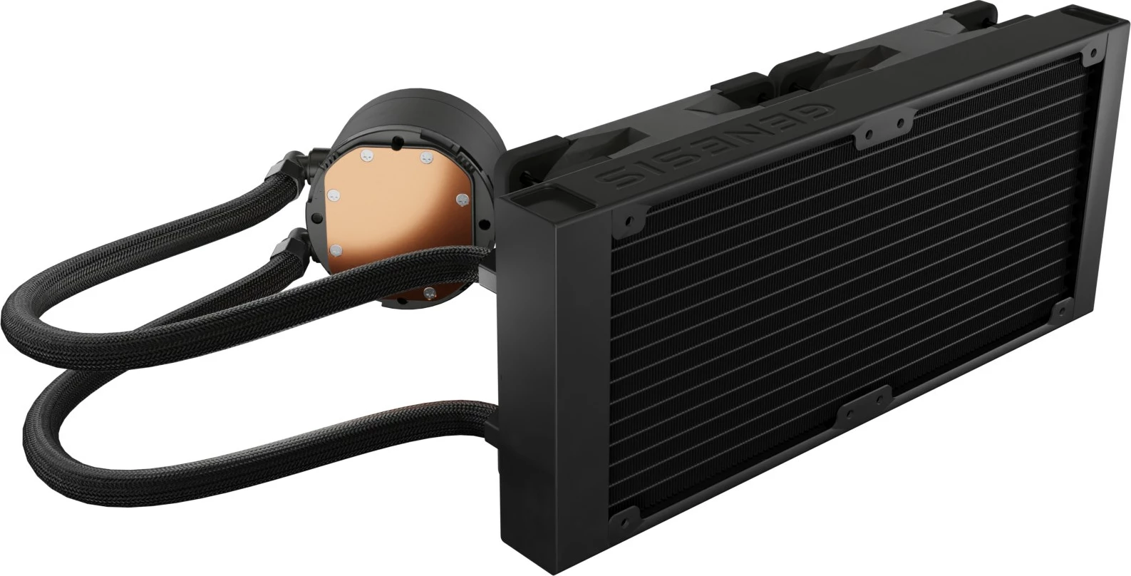 Kasë ftohëse me ujë GENESIS NLG-2319 për procesor, 2 ventilatorë, RGB, e zezë