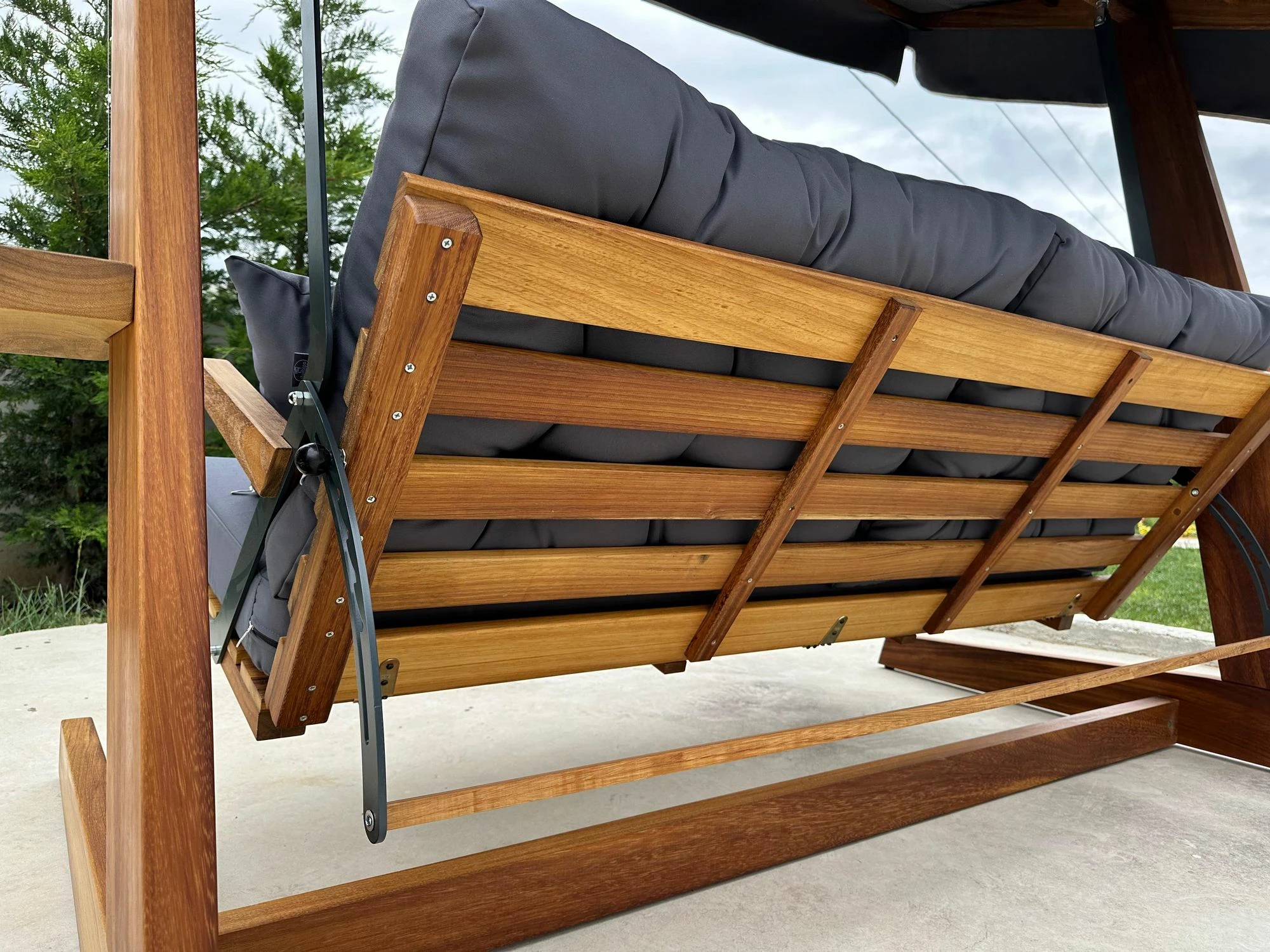 Karrige lëkundëse treshe për kopsht, ngjyrë antracit, Skye Decor, Sia 2400