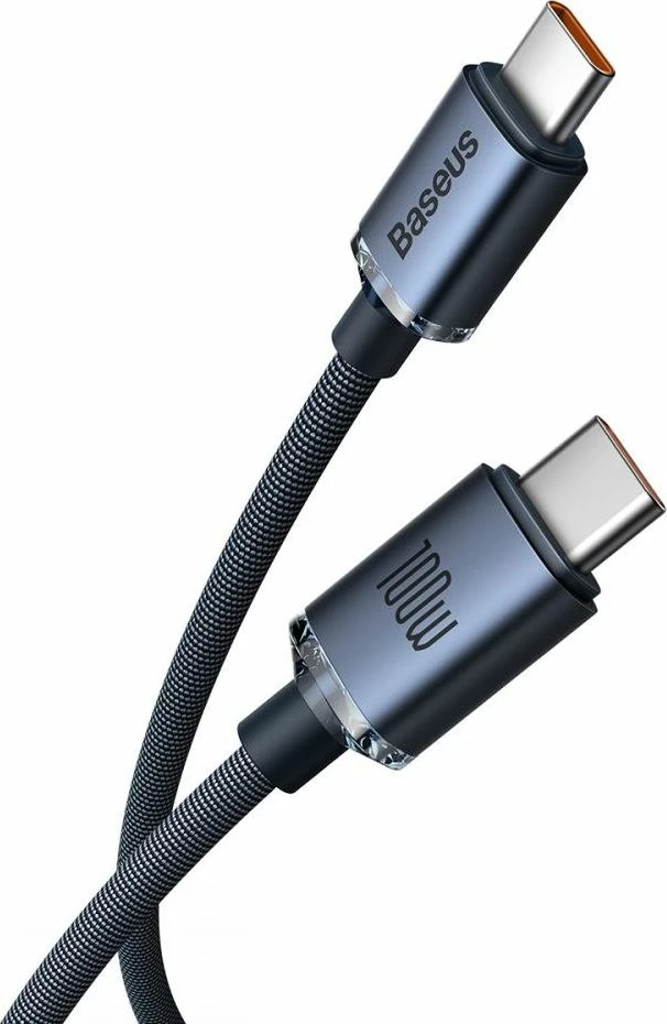 Kabllo USB-C në USB-C Baseus Crystal Shine Series 1.2 m 100 W e zezë