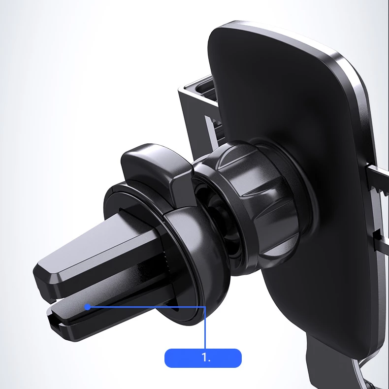 Mbajtës gravitacional për celular Hurtel YC08, për grilë të ajrit, i zi