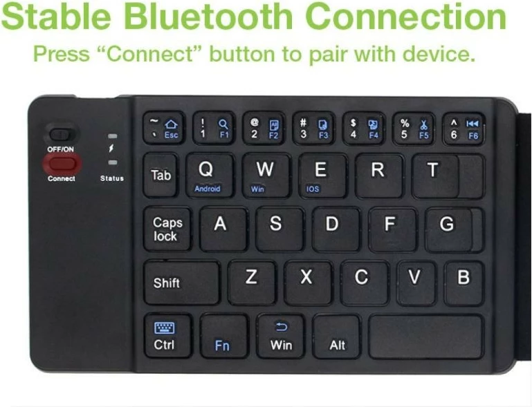 Tastierë palosëse wireless Techly 364156, Bluetooth 3.0, e zezë