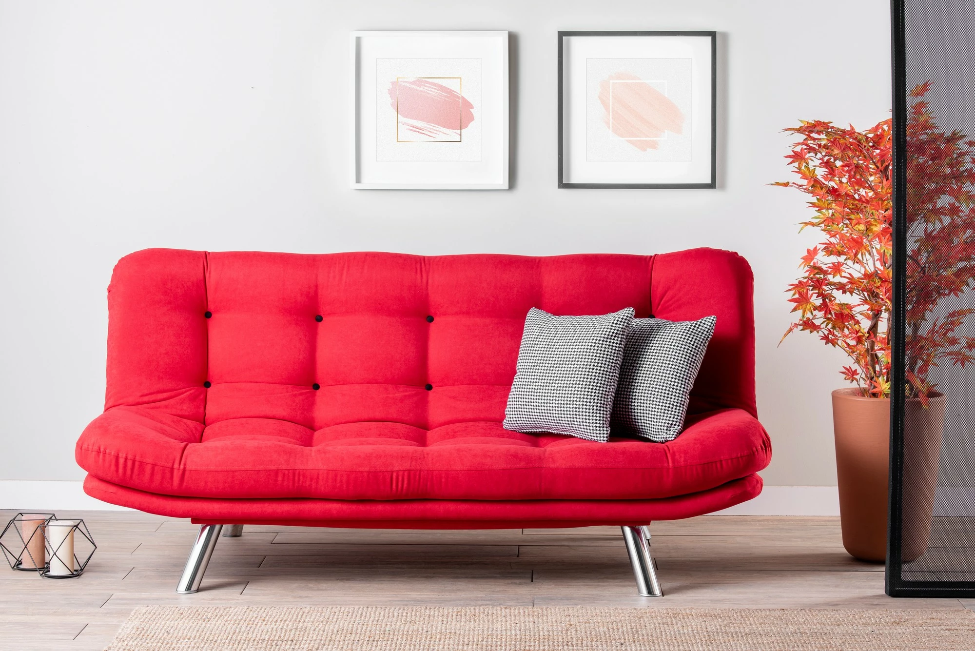 Divan-krevat 3 vendësh, Atelier del Sofa, Misa Sofabed, i kuq