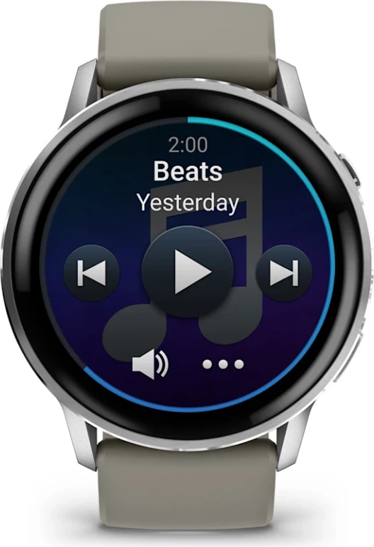 Smartwatch Garmin Venu® 4, Silver/Silver Gray Silicone Band, 45 mm