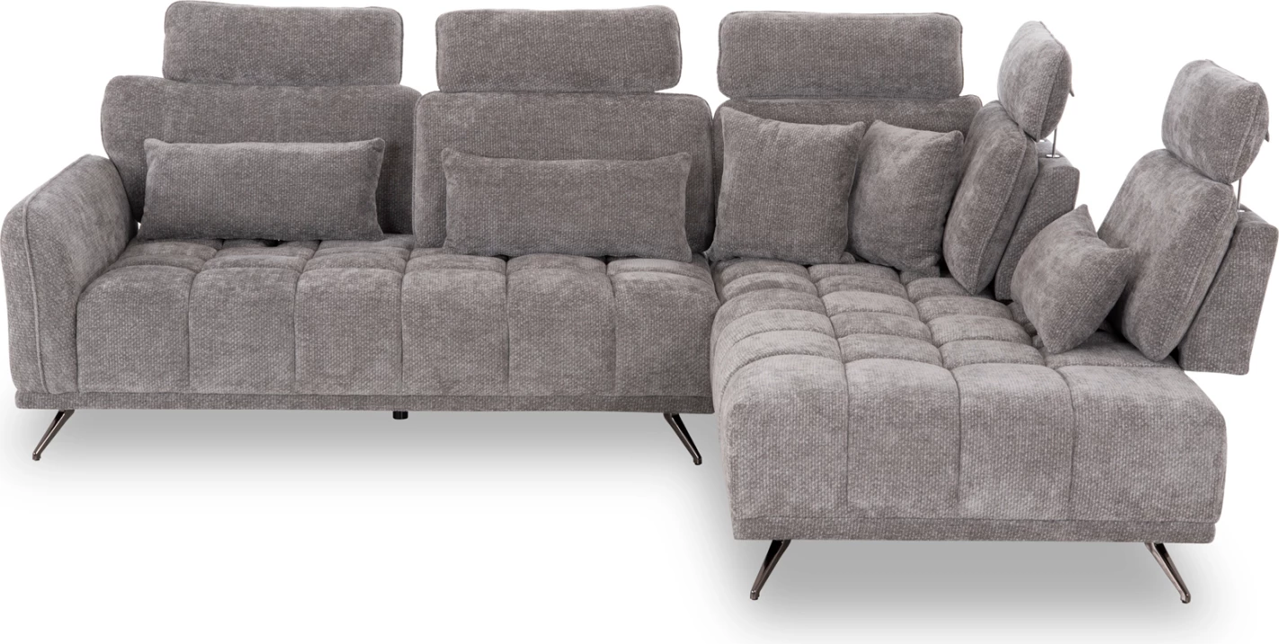 Këndare e djathtë pesësh, material gri, MYRON CD3318.01R, 290x110-225x110H