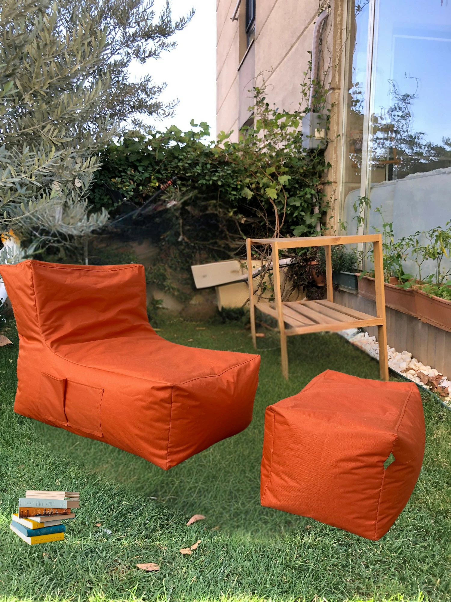 Set bean bag (2 copë), Atelier del Sofa, XXL Sedir, portokalli