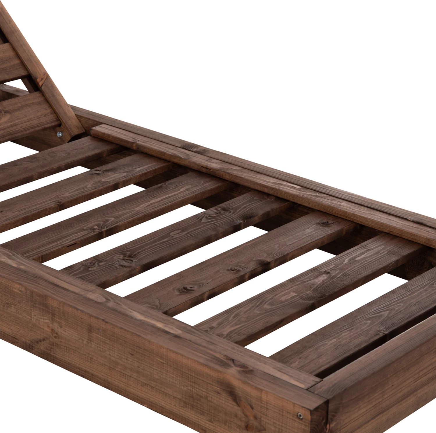 Shezlong plazhi heavy-duty KORINOS, dru pishe i trajtuar, ngjyrë arre, 79x204x77cm