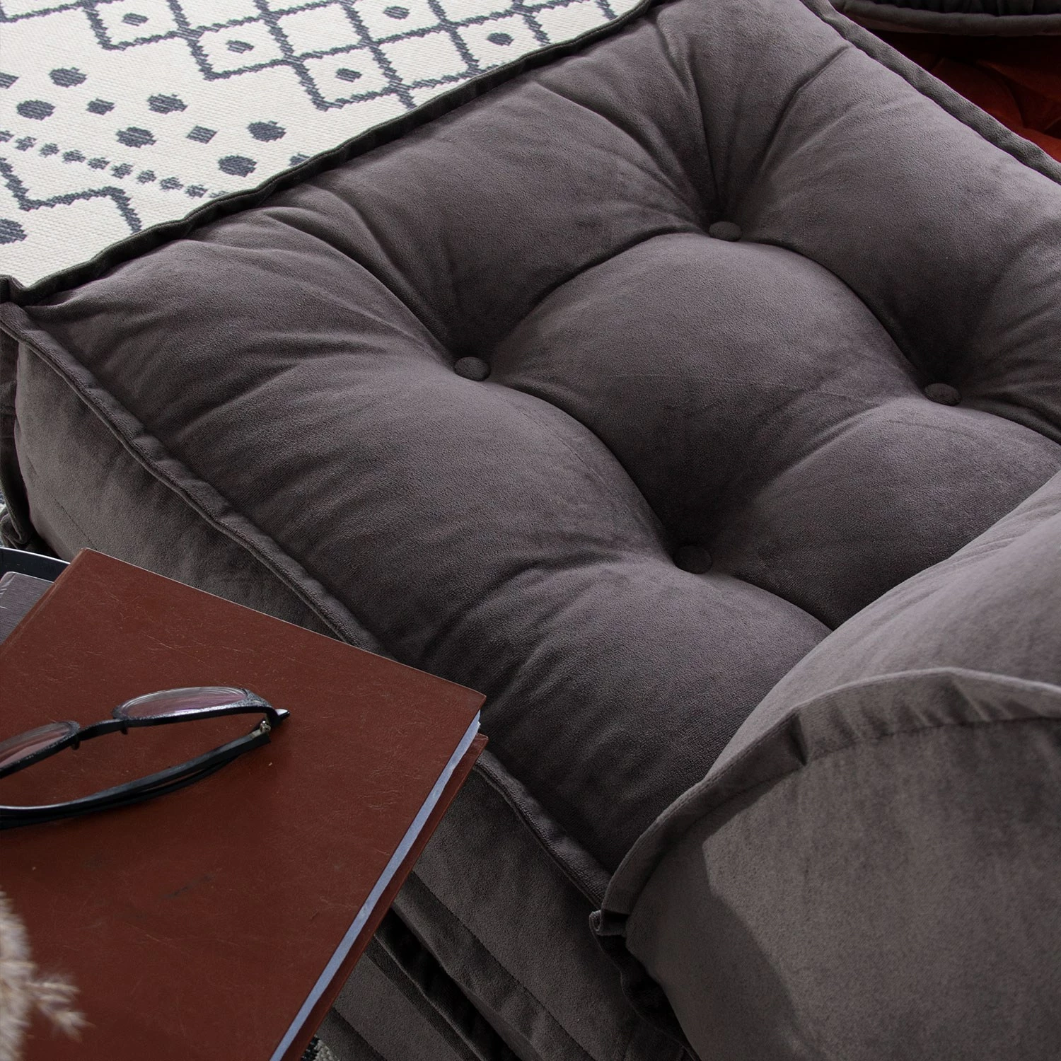 Krevat-karrige një vendës, Atelier del Sofa, kadife, ngjyrë antracit