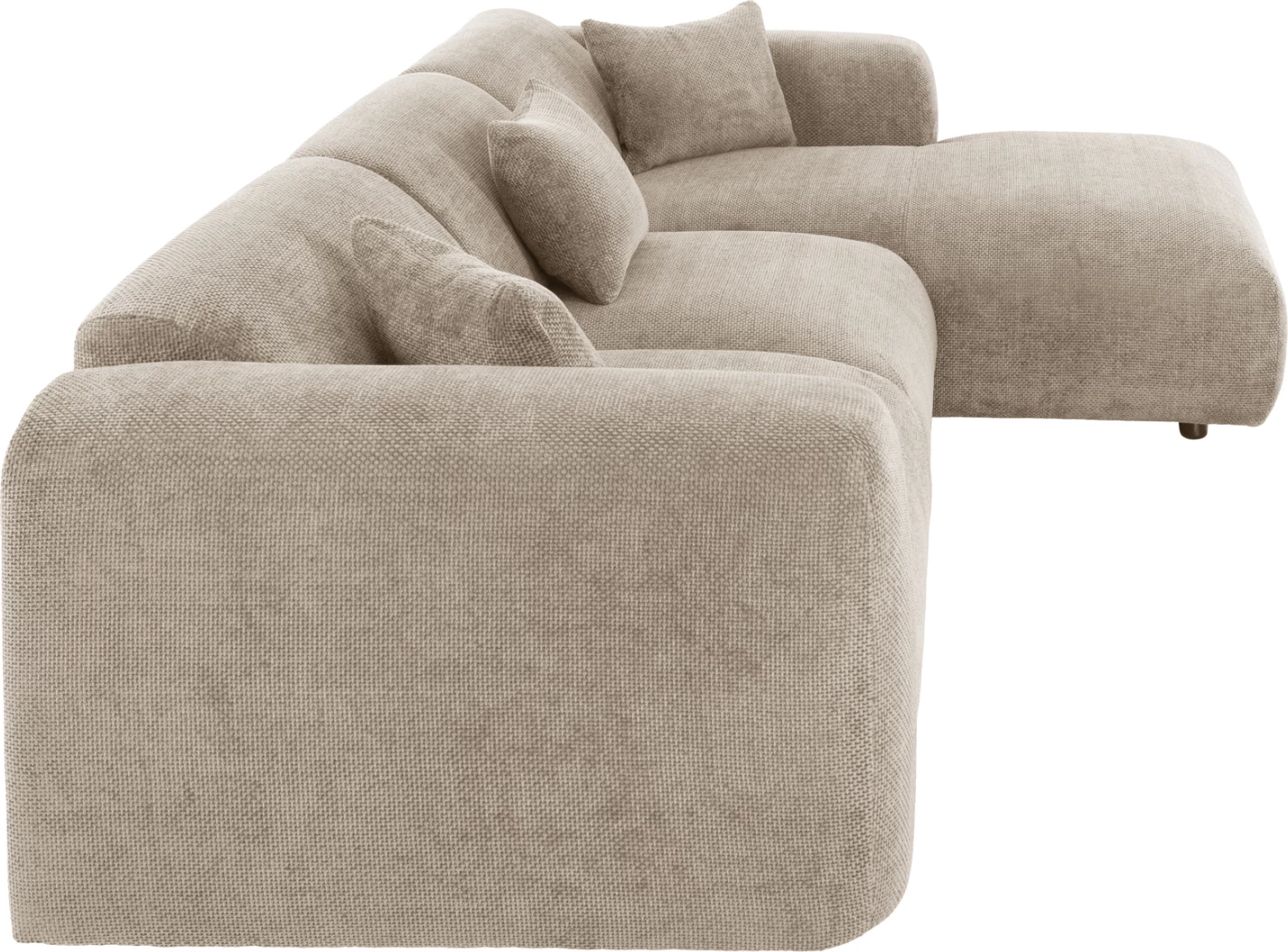 Divan qoshe BRICKEN FH3275.01R, pëlhurë bezhë, 110-282x98-160x72H cm