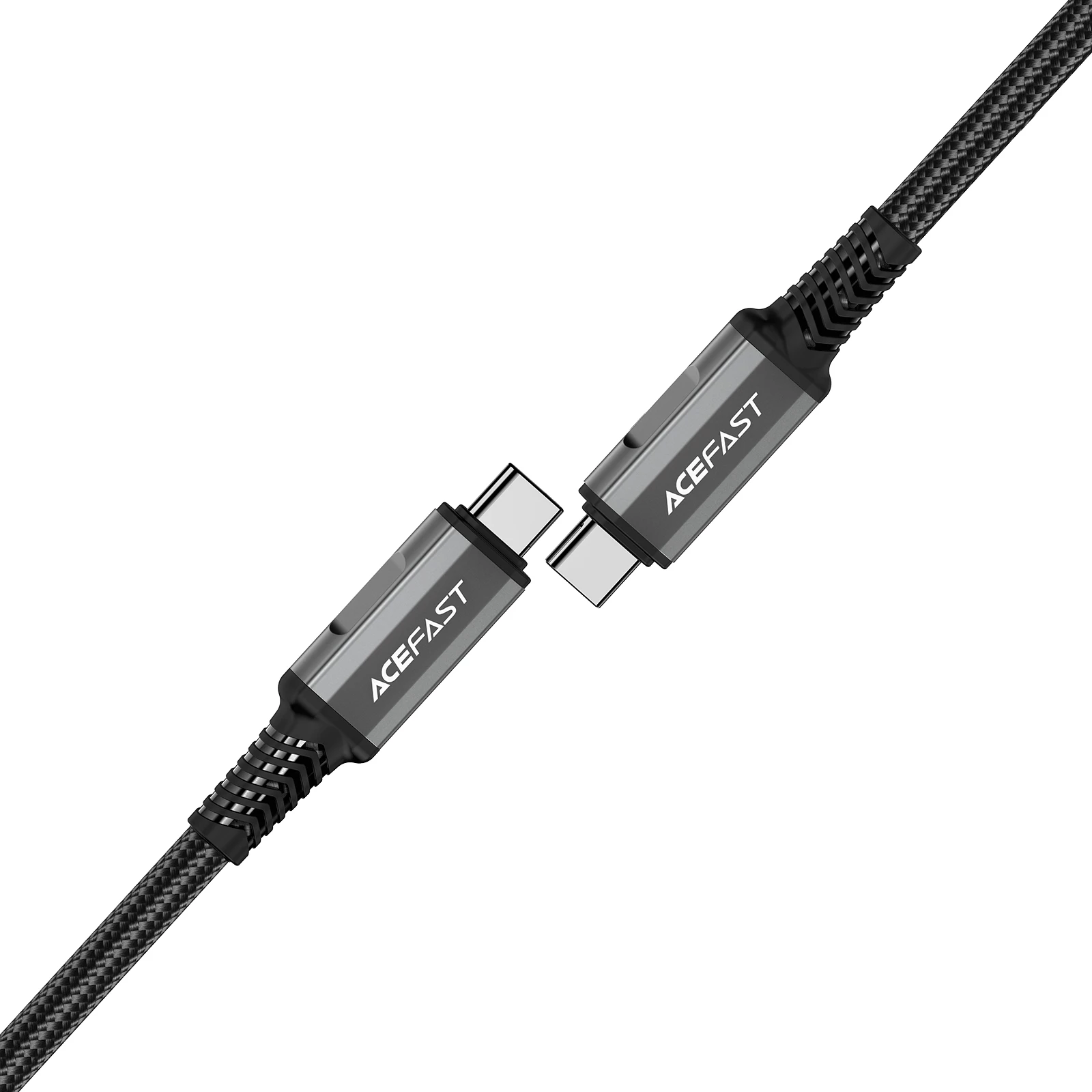Kabllo USB-C në USB-C Acefast C1-09, USB4, PD3.1, 5A, 1m, gri-e zezë