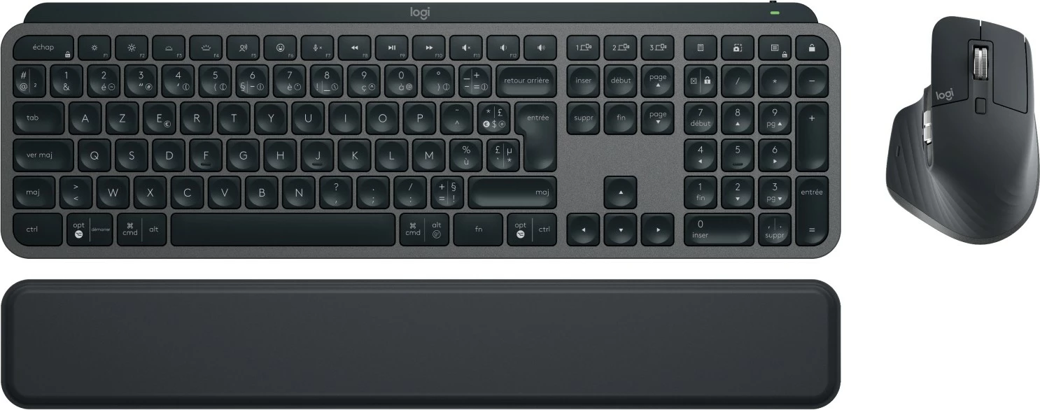 Set maus dhe tastierë Logitech 920-010927, wireless, AZERTY, LED, Graphite