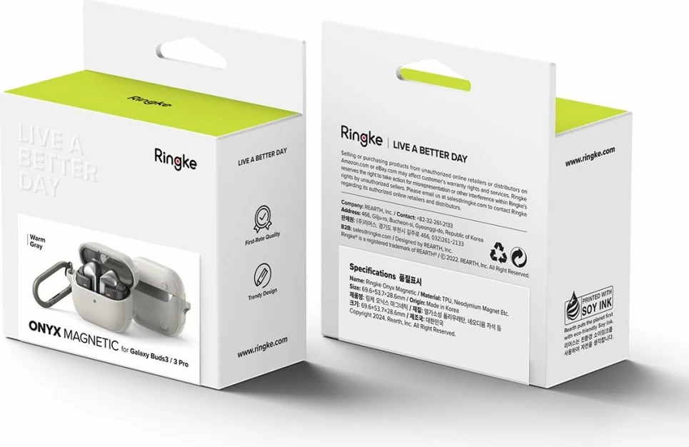 Mbështjellës Ringke Onyx MagSafe për Samsung Galaxy Buds 3 / 3 Pro, Gri